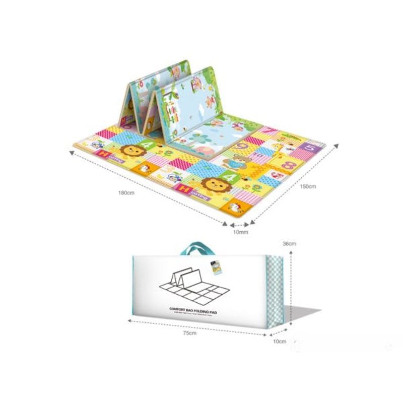 Covor Pliabil din Spuma pentru Copii, 180x150x1 Cm, Cifre si Litere, Termoizolant, Impermeabil, Multifunctional, Protectie si Confort, Cu Design Dublu Fata-Verso, + 1 An