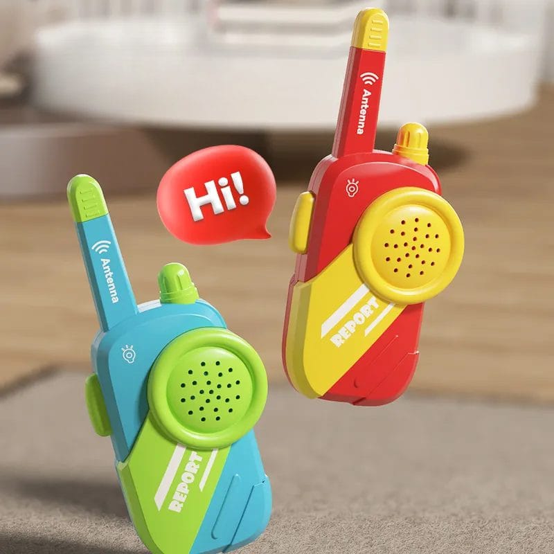 Walkie-Talkie pentru copii, Jucarie Interactiva cu Sunet Clar, Distanta Lunga de Comunicare, Buton de Apel Usor de Utilizat, Semnal Stabil si Design Ergonomic, + 3 Ani, Rosu Galben