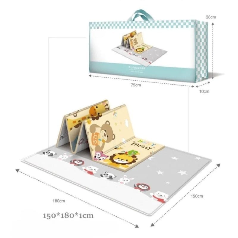 Covor Pliabil Educativ din Spuma pentru Copii, 180x150 cm, Grosime 1 cm, Termoizolant, Impermeabil, Multifunctional, Protectie si Confort, Cu Design Dublu Fata-Verso, + 1 An