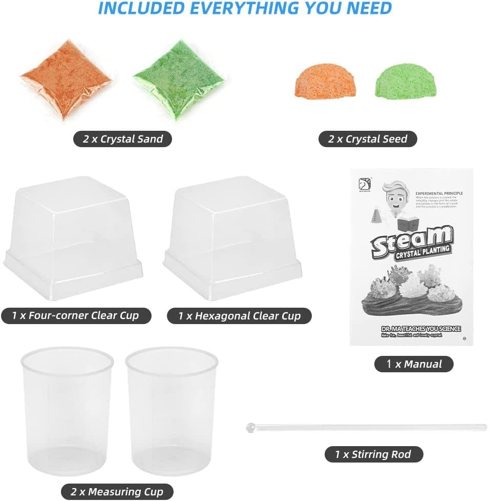 Joc Educativ STEM Kit Stiinta, Experimente cu Cristale, 2 Culori, + 6 Ani