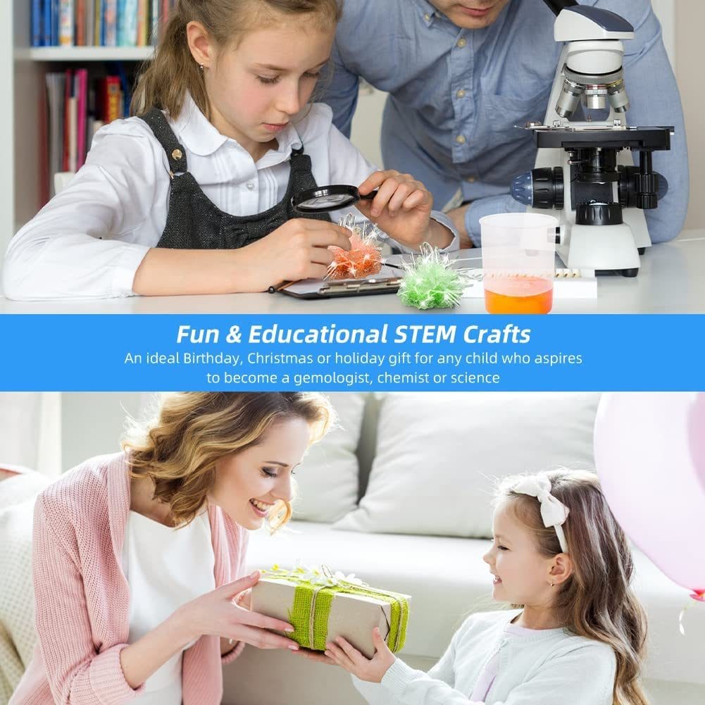 Joc Educativ STEM Kit Stiinta, Experimente cu Cristale, 2 Culori, + 6 Ani