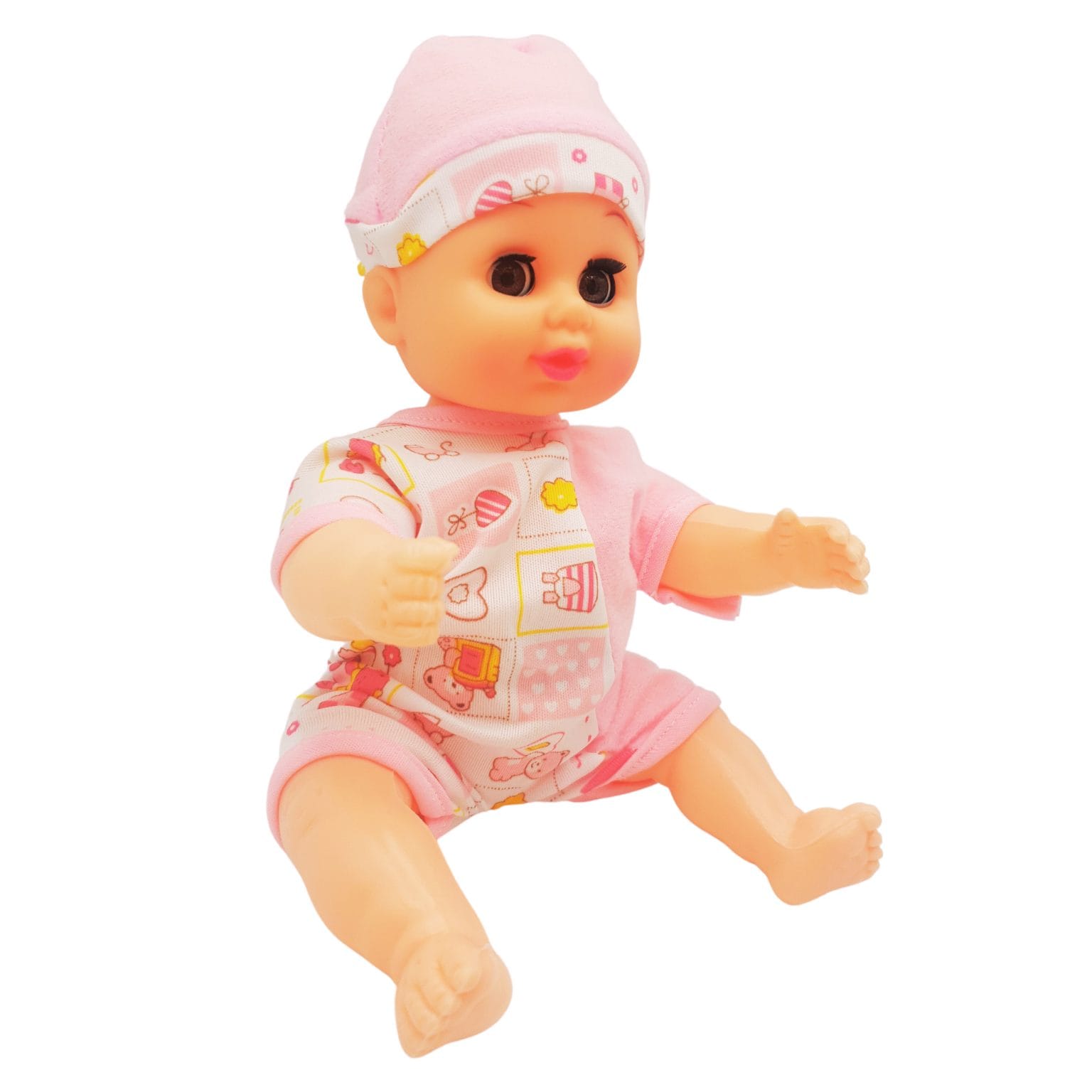 Papusa Bebelus, Cu Muzica, Brate si Picioare Mobile, 28x14x9 Cm, Roz, + 3 Ani