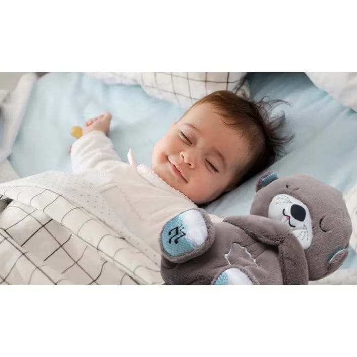 Resigilat - Ursulet de Plus Interactiv cu Efecte Luminoase si Muzicale, Functie de Imitare a Respiratiei, Jucarie Ideala pentru Imbunatatirea Somnului, Gri, + 1 An, Utility One