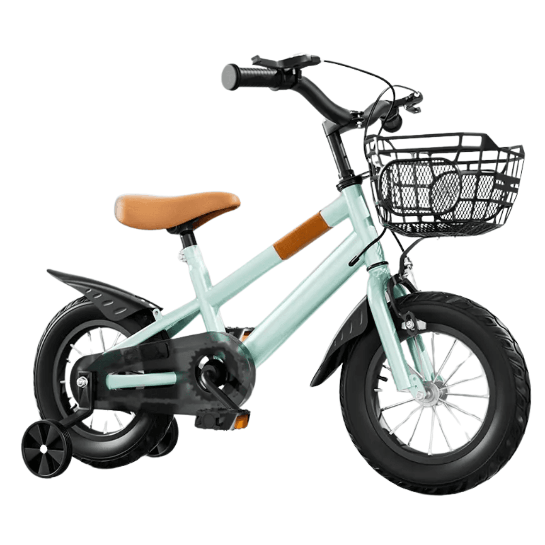 Bicicleta pentru Copii Ludiro 18 Inch, Diametru Roti 45 Cm, cu Frane Fata-Spate, Roti Ajutatoare, Cauciucuri Anti-Alunecare si Cadru din Otel, Cos Metalic, Ideala pentru Copii de 7-10 Ani, Turcoaz
