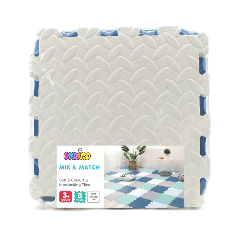 Covor Puzzle copii LUDIRO, 8 Piese Mix Pastel 32x32 Cm, Saltea Joaca din Spuma EVA Antiderapanta