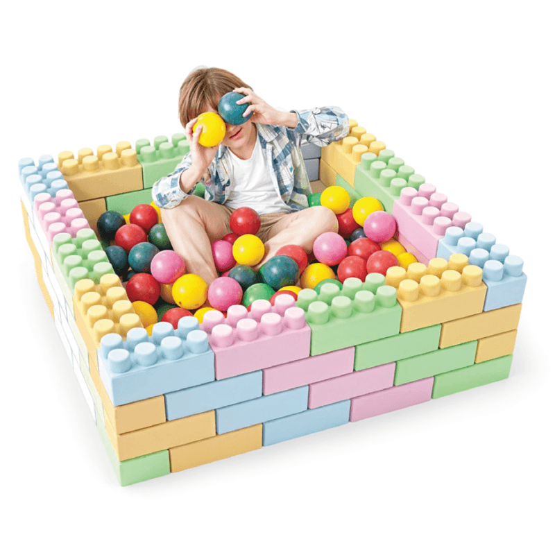 Set 48 Cuburi XXL de Constructie Ludiro, Plastic ABS Non-toxic, Dezvoltare Creativa si Motrica pentru Copii, 18 luni+