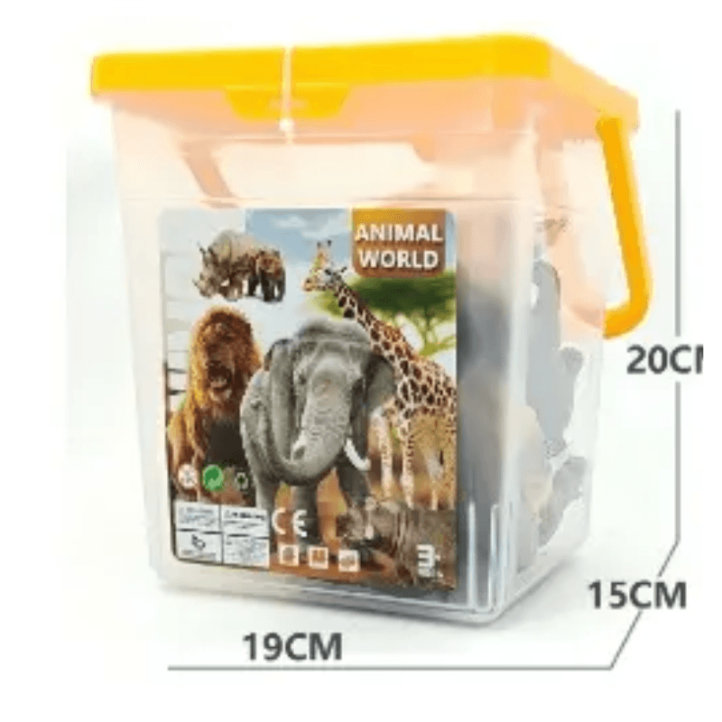 Set Educativ LUDIRO cu 23 de Animale Salbatice si Copac, Figurine Realiste pentru Copii, cu Dimensiuni Variate si Cutie de Depozitare, Invatare prin Joaca Activa