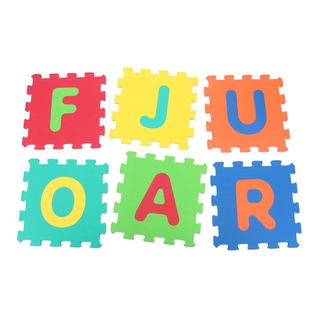 Covor Puzzle copii LUDIRO cu Cifre si Litere A-Z Detasabile, Spuma EVA Sigura