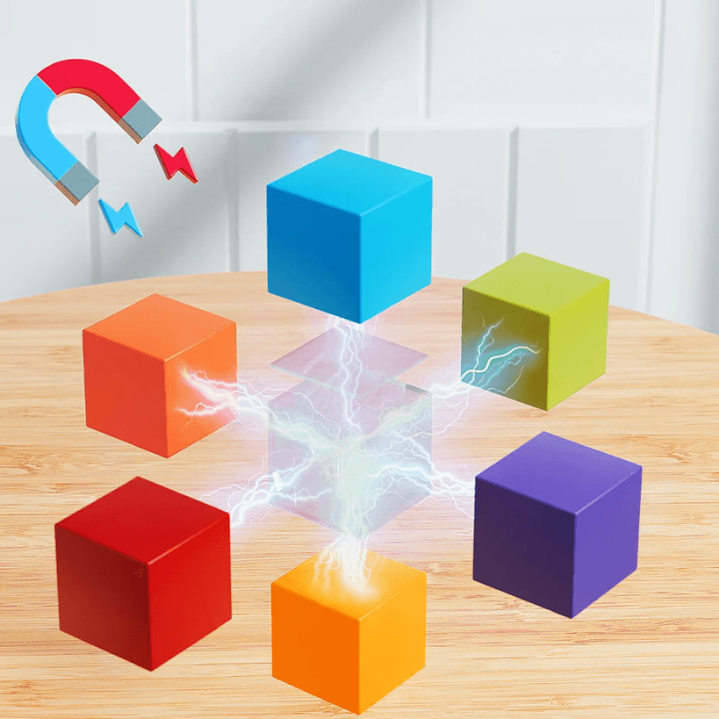 Set Cuburi Magnetice Educative 3D Ludiro, 96 Piese pentru Creativitate, Logica si Dezvoltare STEM