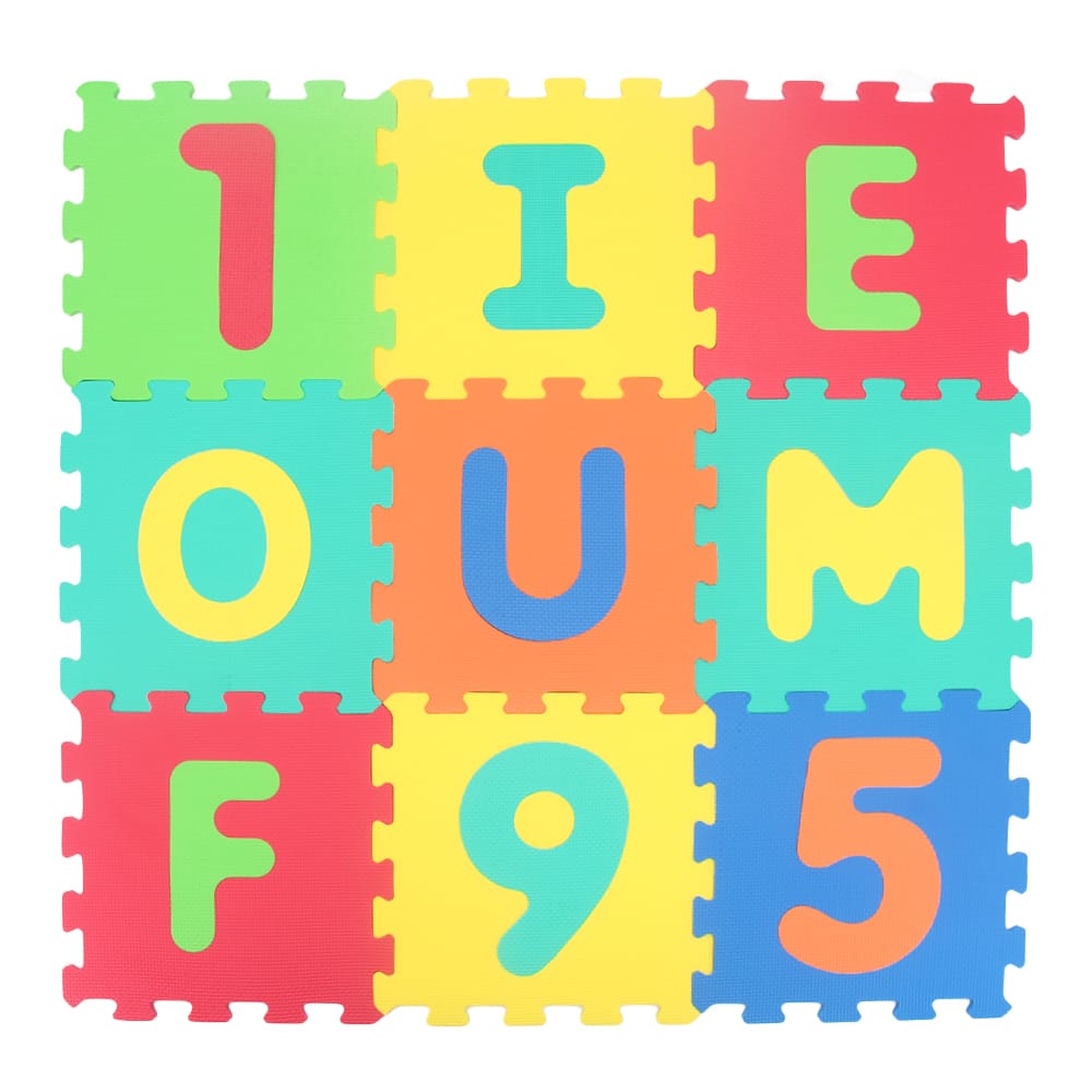 Covor Puzzle copii LUDIRO cu Cifre si Litere A-Z Detasabile, Spuma EVA Sigura