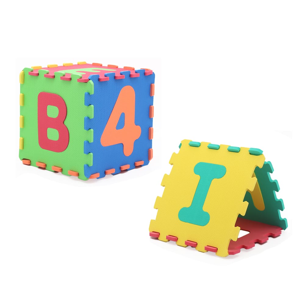 Covor Puzzle copii LUDIRO cu Cifre si Litere A-Z Detasabile, Spuma EVA Sigura