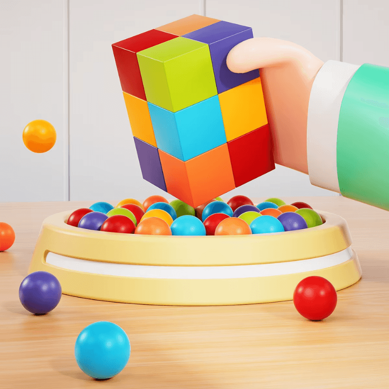 Set Cuburi Magnetice Educative 3D Ludiro, 96 Piese pentru Creativitate, Logica si Dezvoltare STEM