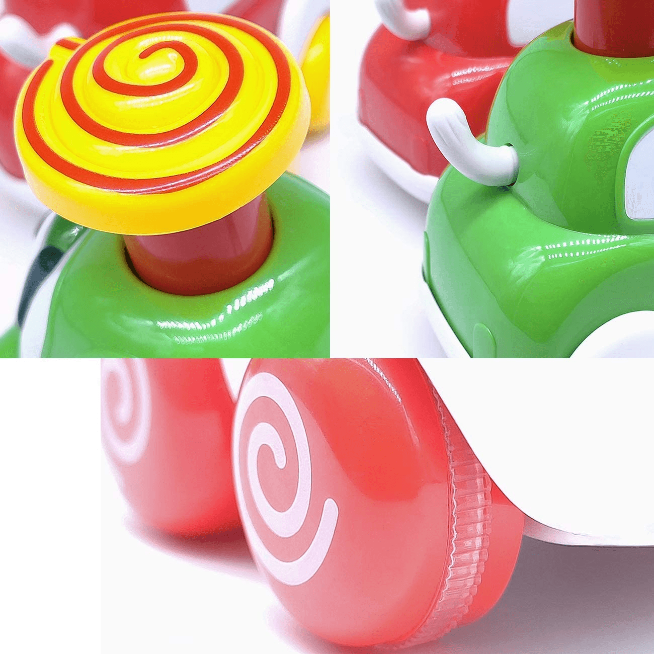 Set 4 Masinute Colorate Interactive, Apasa si Merge, 8x6x10 Cm, +18 Luni