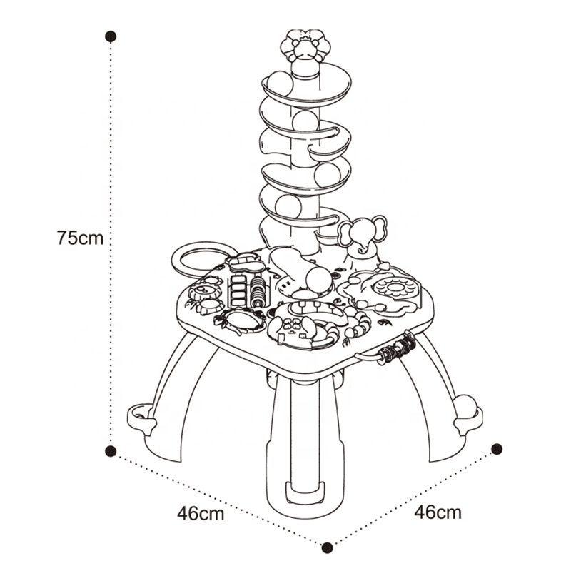Masuta Educativa Multifunctionala cu Pian, Bile, Sunete, Lumini, Jocuri si Jucarii pentru Dentitie