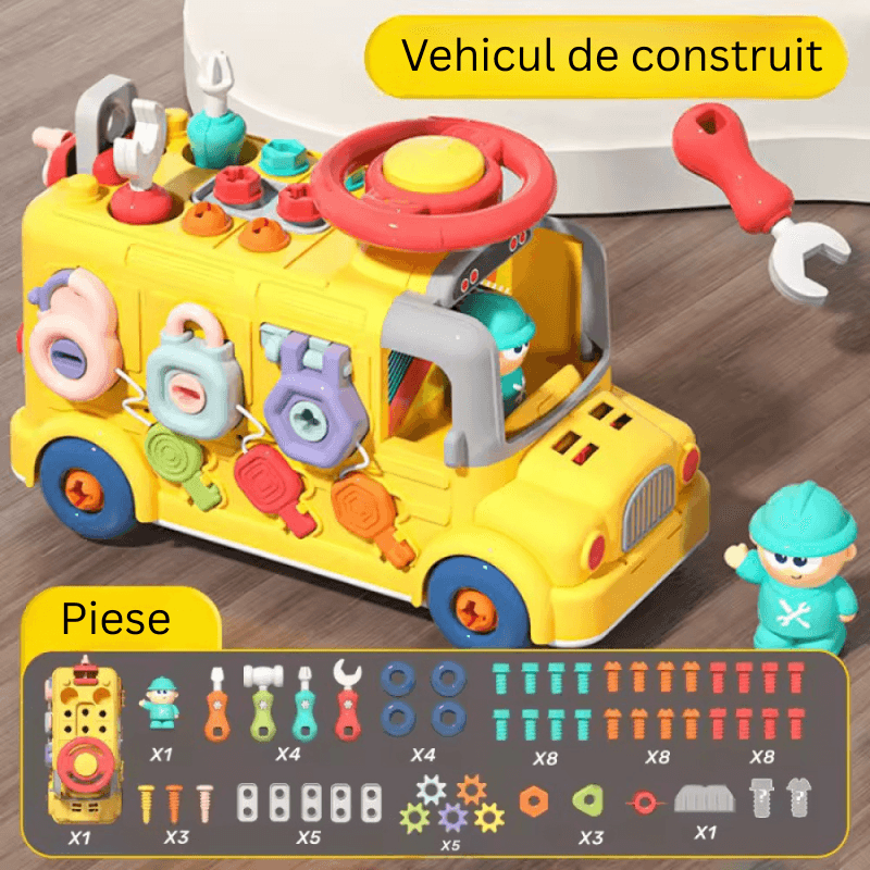Autobuz Educativ Multifunctional Ludiro pentru Copii, 43 Accesorii si Activitati STEM