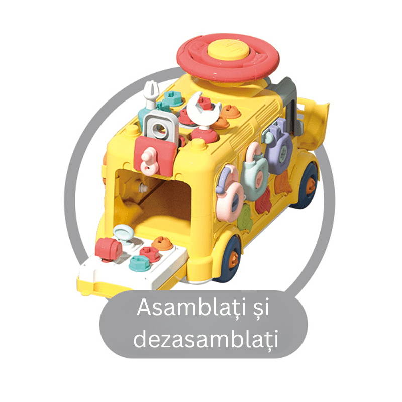 Autobuz Educativ Multifunctional Ludiro pentru Copii, 43 Accesorii si Activitati STEM