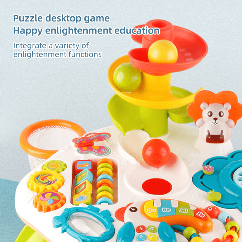 Masuta Educativa Multifunctionala cu Pian, Bile, Sunete, Lumini, Jocuri si Jucarii pentru Dentitie