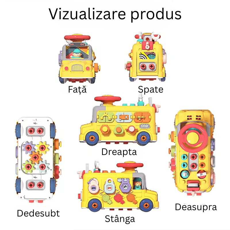 Autobuz Educativ Multifunctional Ludiro pentru Copii, 43 Accesorii si Activitati STEM